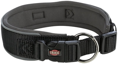 Product image of:TRIXIE PREMIUM HALSBAND HOND EXTRA BREED ZWART / GRAFIET GRIJS