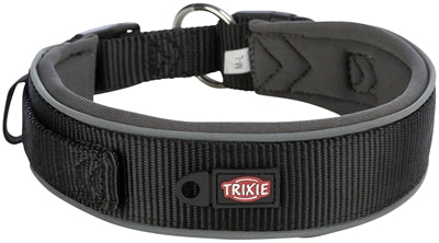 Product image of:TRIXIE PREMIUM HALSBAND HOND EXTRA BREED ZWART / GRAFIET GRIJS