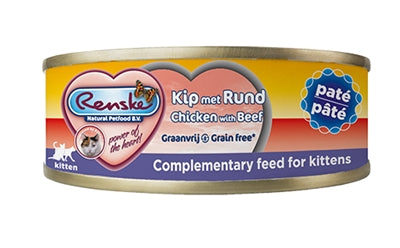 Product image of:RENSKE VERS VLEES MAALTIJD KITTEN PATE KIP / RUND