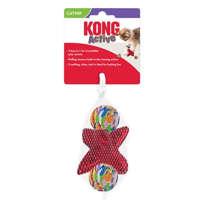 Product image of:KONG CAT ACTIVE JACKS STUITERBAL MULTIPACK MET CATNIP ROOD