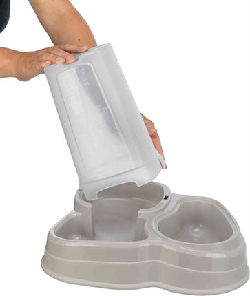 Product image of:TRIXIE VOERDISPENSER EN WATERDISPENSER KUNSTSTOF GRIJS / TAUPE