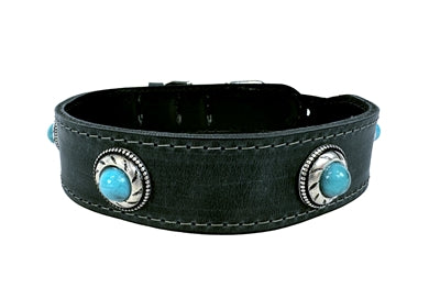 Product image of:SAZZZ HALSBAND HOND BOHO TREASURE STONE VINTAGE LEER ANTRACIET