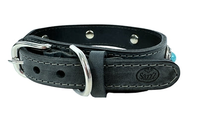 Product image of:SAZZZ HALSBAND HOND BOHO TREASURE STONE VINTAGE LEER ANTRACIET