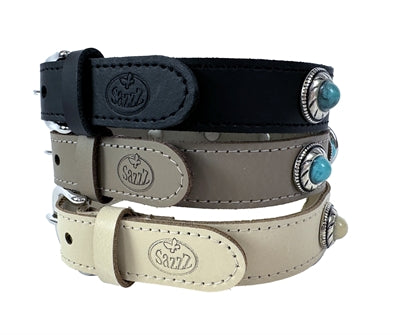 Product image of:SAZZZ HALSBAND HOND ADVENTURE STONE CLASSIC LEER ZWART