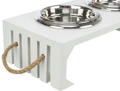 Product image of:TRIXIE BE NORDIC SET VOERBAK / WATERBAK HOUT / RVS WIT