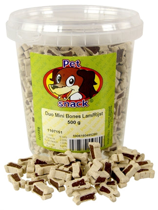 Product image of:PETSNACK BOTJES MINI DUO LAM / RIJST