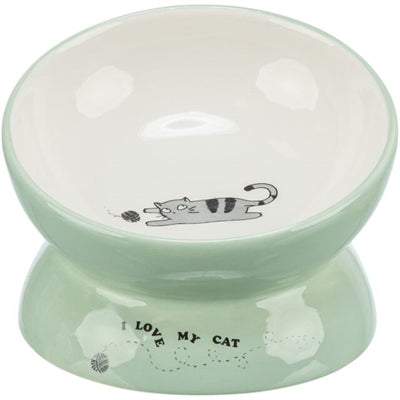 Product image of:TRIXIE VOERBAK / DRINKBAK KAT VERHOOGD KERAMIEK SALIE / WIT