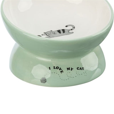 Product image of:TRIXIE VOERBAK / DRINKBAK KAT VERHOOGD KERAMIEK SALIE / WIT