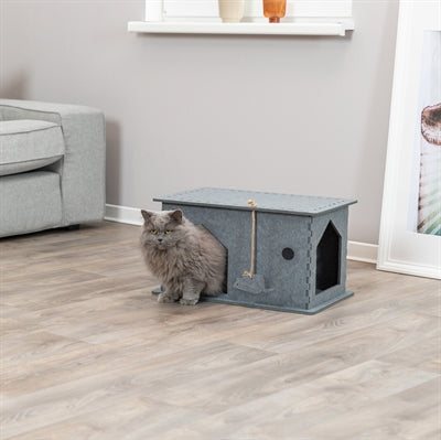 Product image of:TRIXIE KATTENMAND HUIS LENE VILT GRIJS