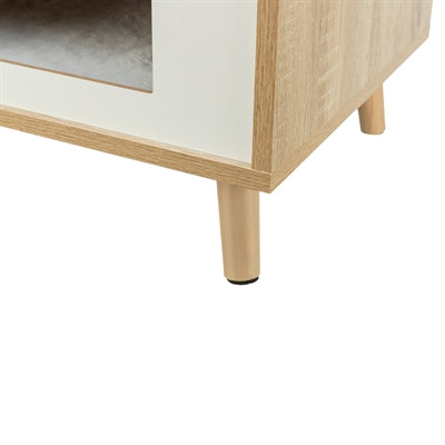 Product image of:TRIXIE KATTENMAND HUIS ISA HOUTLOOK LICHTBRUIN / WIT
