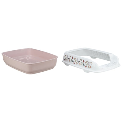 Product image of:TRIXIE KATTENBAK DELIO MET RAND BEDRUKT LICHTROZE / WIT