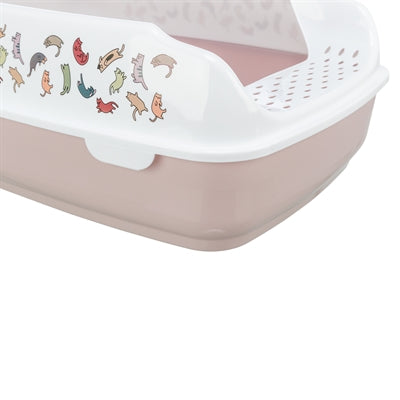 Product image of:TRIXIE KATTENBAK DELIO MET RAND BEDRUKT LICHTROZE / WIT