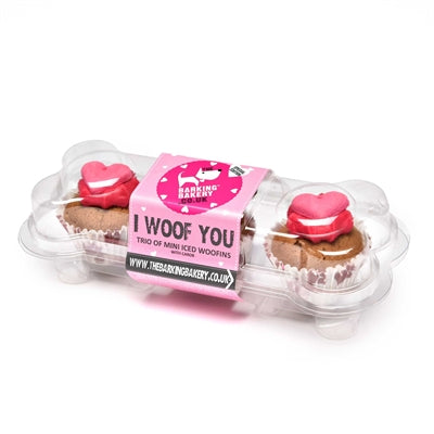 Product image of:THE BARKING BAKERY I WOOF YOU VALENTINE MINI ICED WOOFINS TRIO ASSORTI