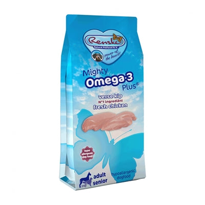 Product image of:RENSKE MIGHTY OMEGA PLUS ADULT / SENIOR KIP/RIJST HYPOALLERGEEN