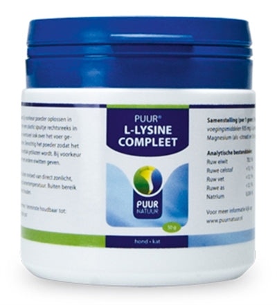 Product image of:PUUR NATUUR L-LYSINE HOND EN KAT